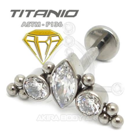 Labret JOYAS con Bolas - Titanio