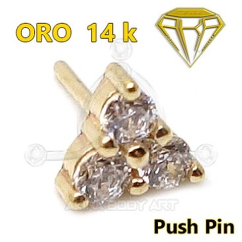 Repuesto PUSH IN joyas Triángulo - 14K