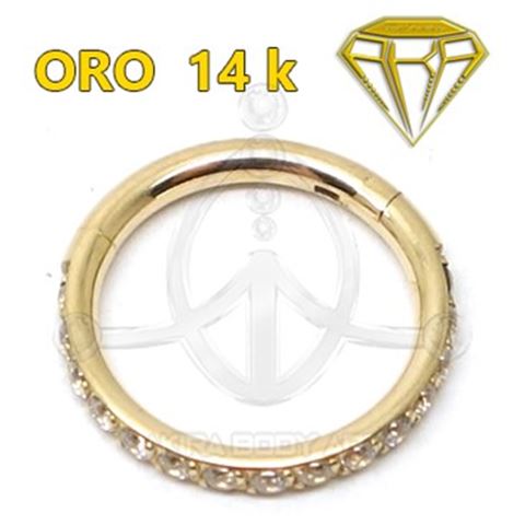 Aro Segmentado con Joyas en canto - 14K