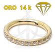 Aro Segmentado con Joyas en canto - 14K